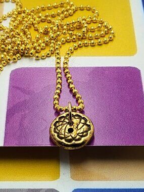 Necklace with vintage Todd Oldham Buttons 90s 24K Gold